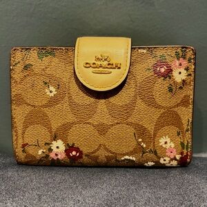 Coach Evergreen Floral Tan Wallet